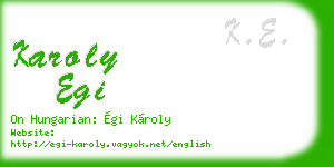karoly egi business card