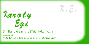 karoly egi business card